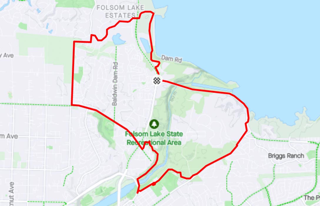 Image of 10-mile route mapped on Strava